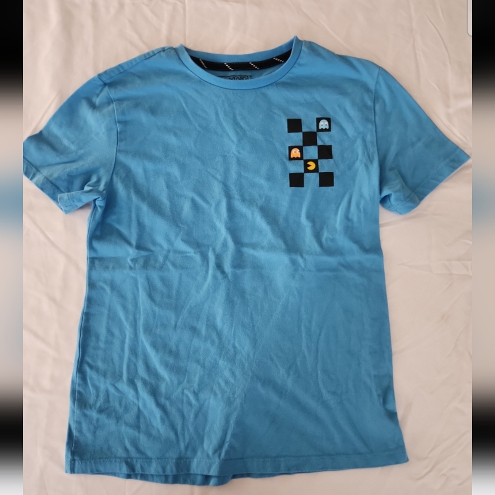 Pacman boys size 16 blue short sleeve shirt #AB2